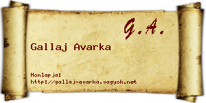 Gallaj Avarka névjegykártya